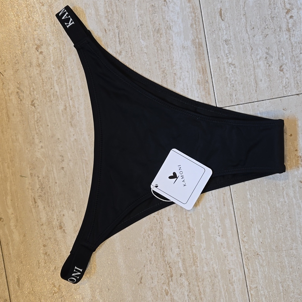 NWT Kamoni Black Cheeky Bikini Bottoms